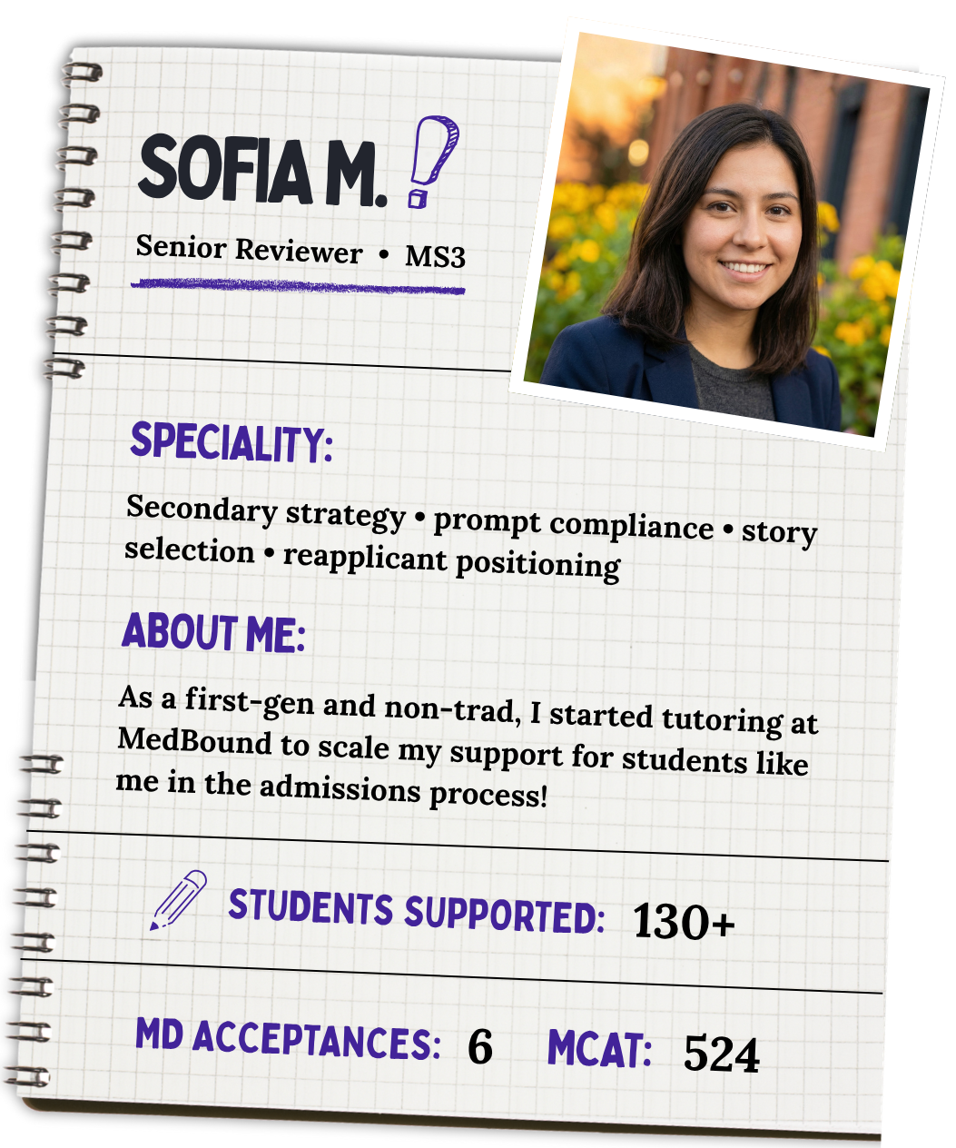 Sofia's tutor showcase (senior reviewer & MS3)