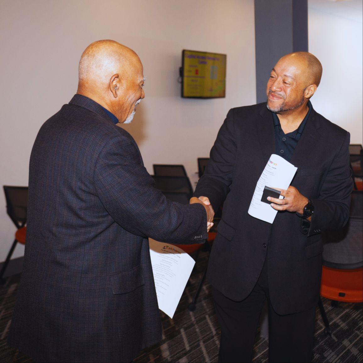 Dr. Michael Thompson speaking or preparing in front of the Road to WHY broadcast setup.