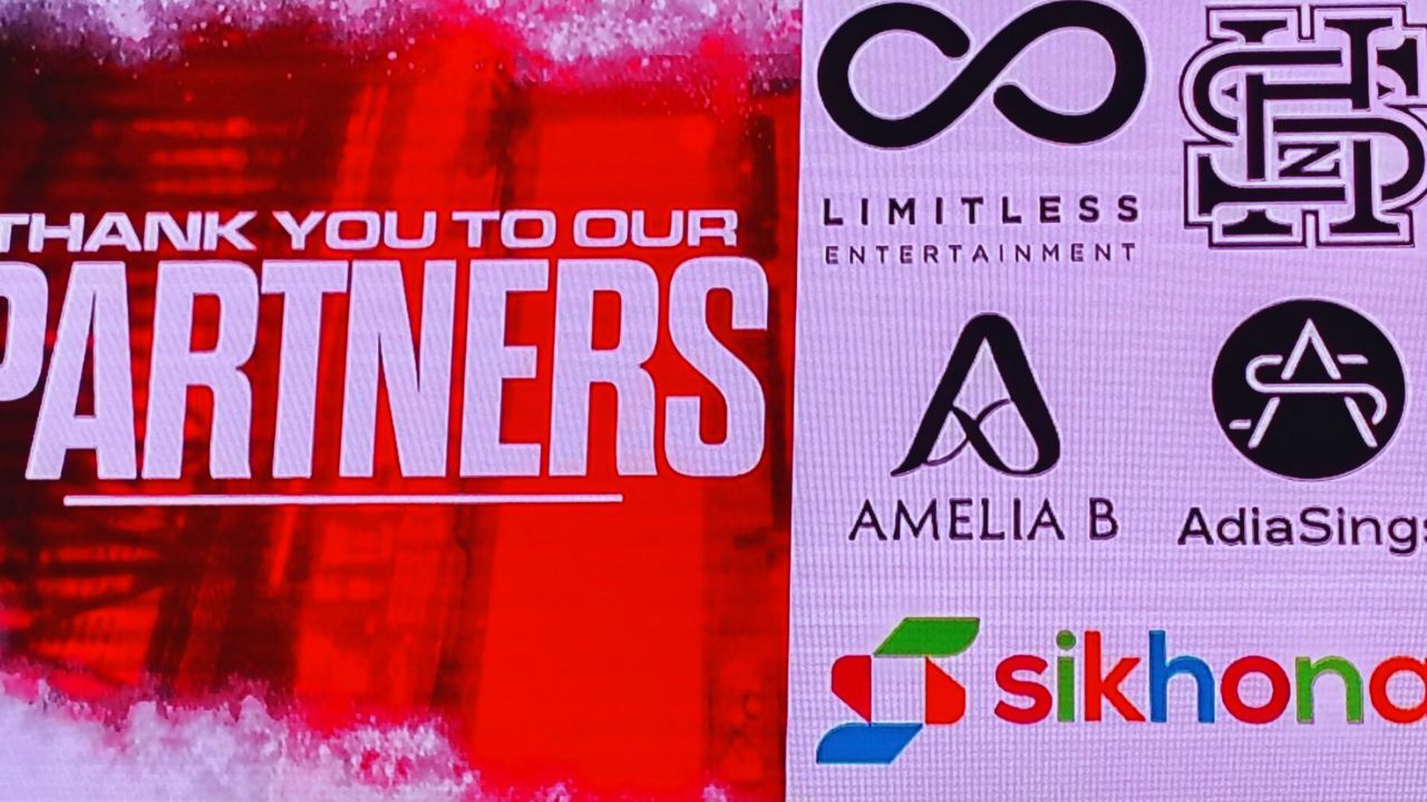 Display of sponsor logos with a “Thank you to partners” message.