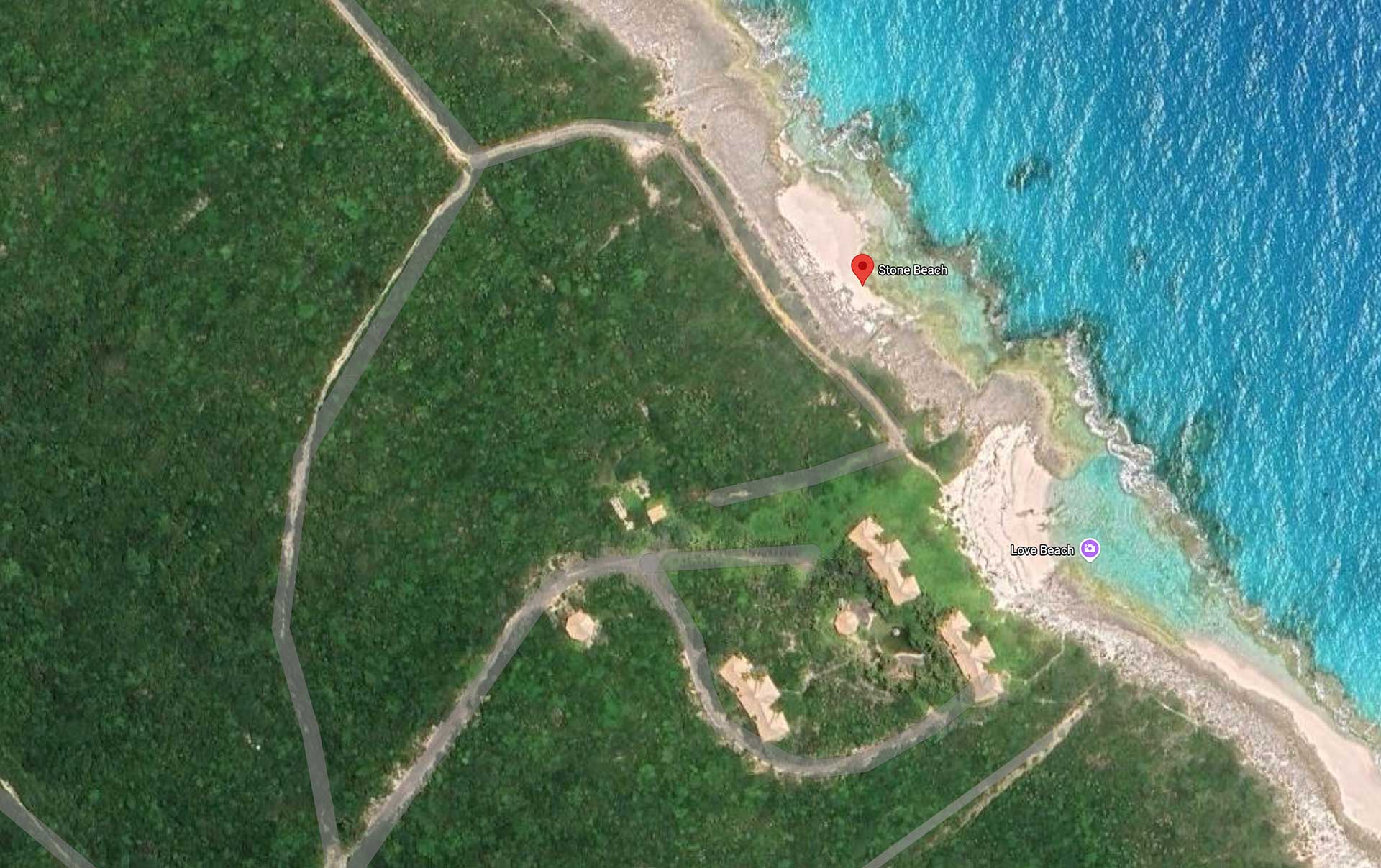 Stone Beach, Long Island, Bahamas Map