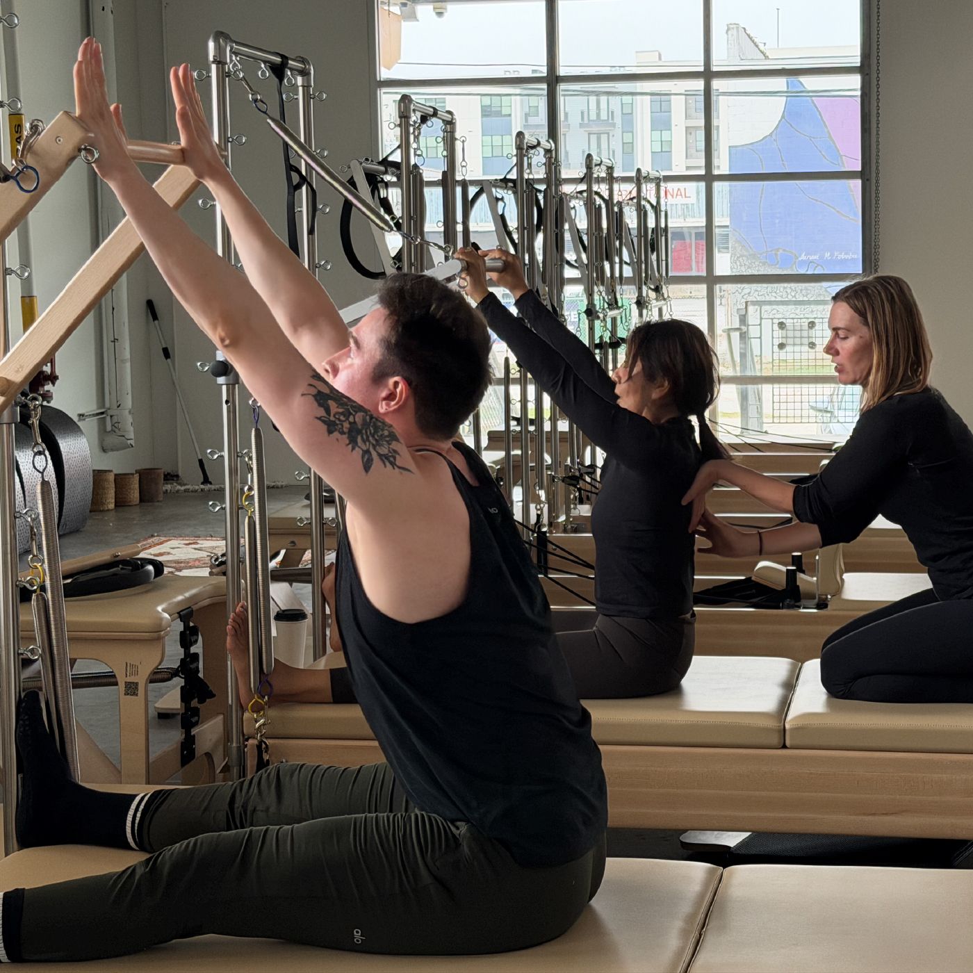 Pilates equipment class at ALIGN Pilates Sawyer Yards in Houston