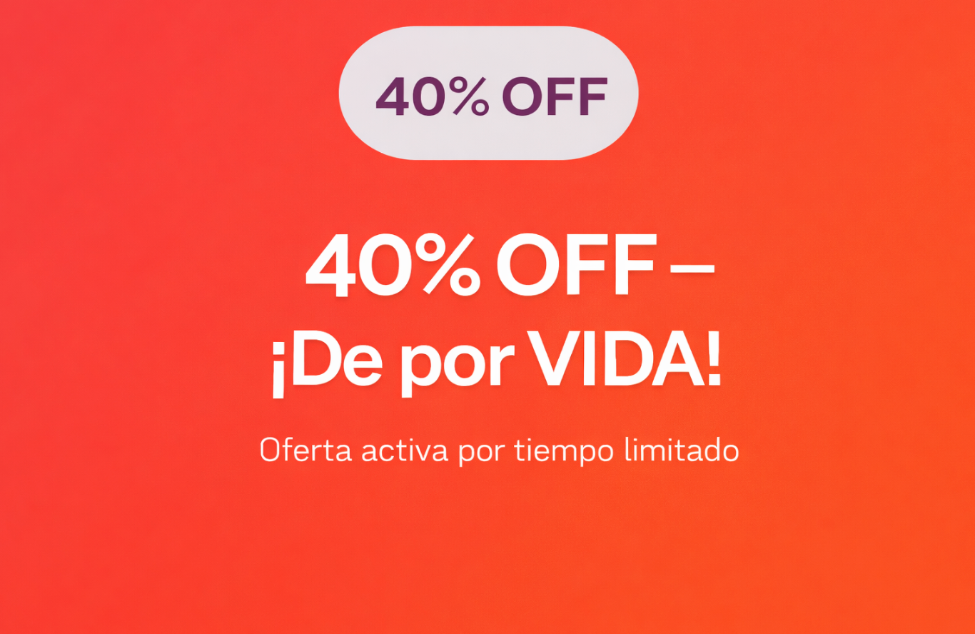 Imagen promocional con 40% de descuento en plan mensual Healthfull