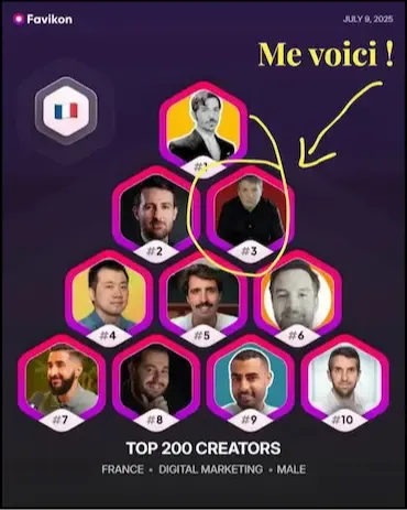 Jean-Philippe Timsit dans le Top 200 des Createurs en Digital Marketing et Stratégie IA