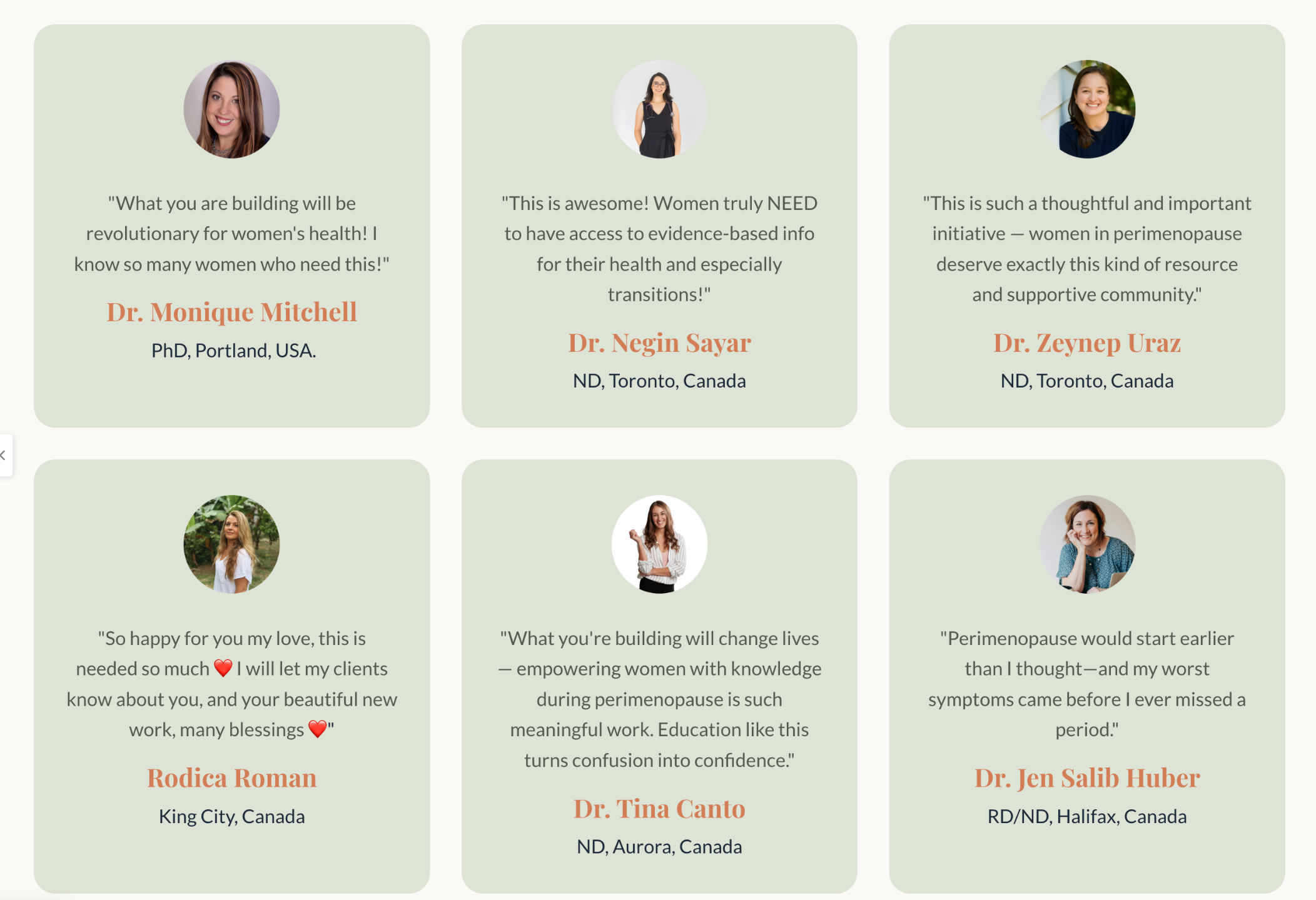 Testimonials for The Perimenopause Lab