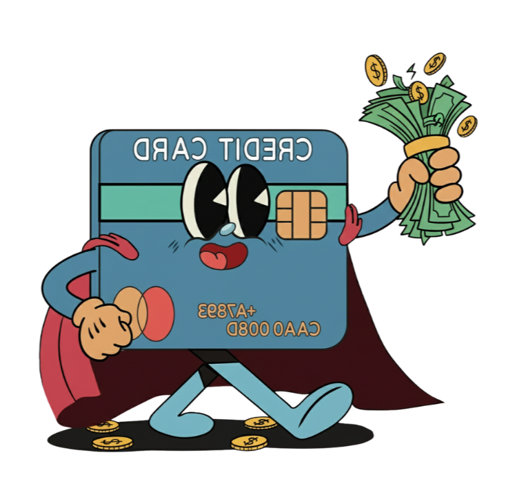 Antihéroe de fspt sonriendo, con un bonche de dinero en su mano