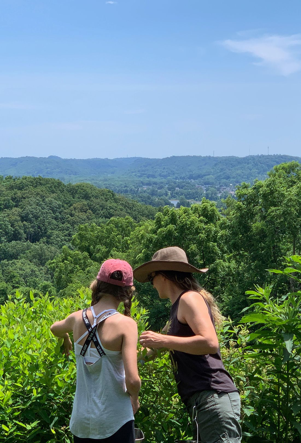 Two women hiking outdoors