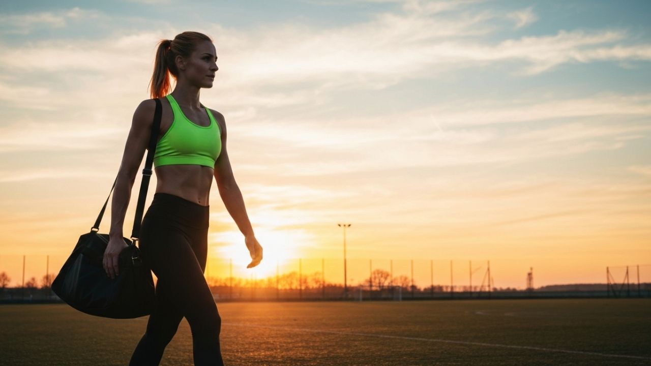 Unbreakable Mental Strength Module 2 Featured Image Showing a Confident Female Athlete Going to Practice Early in the Morning