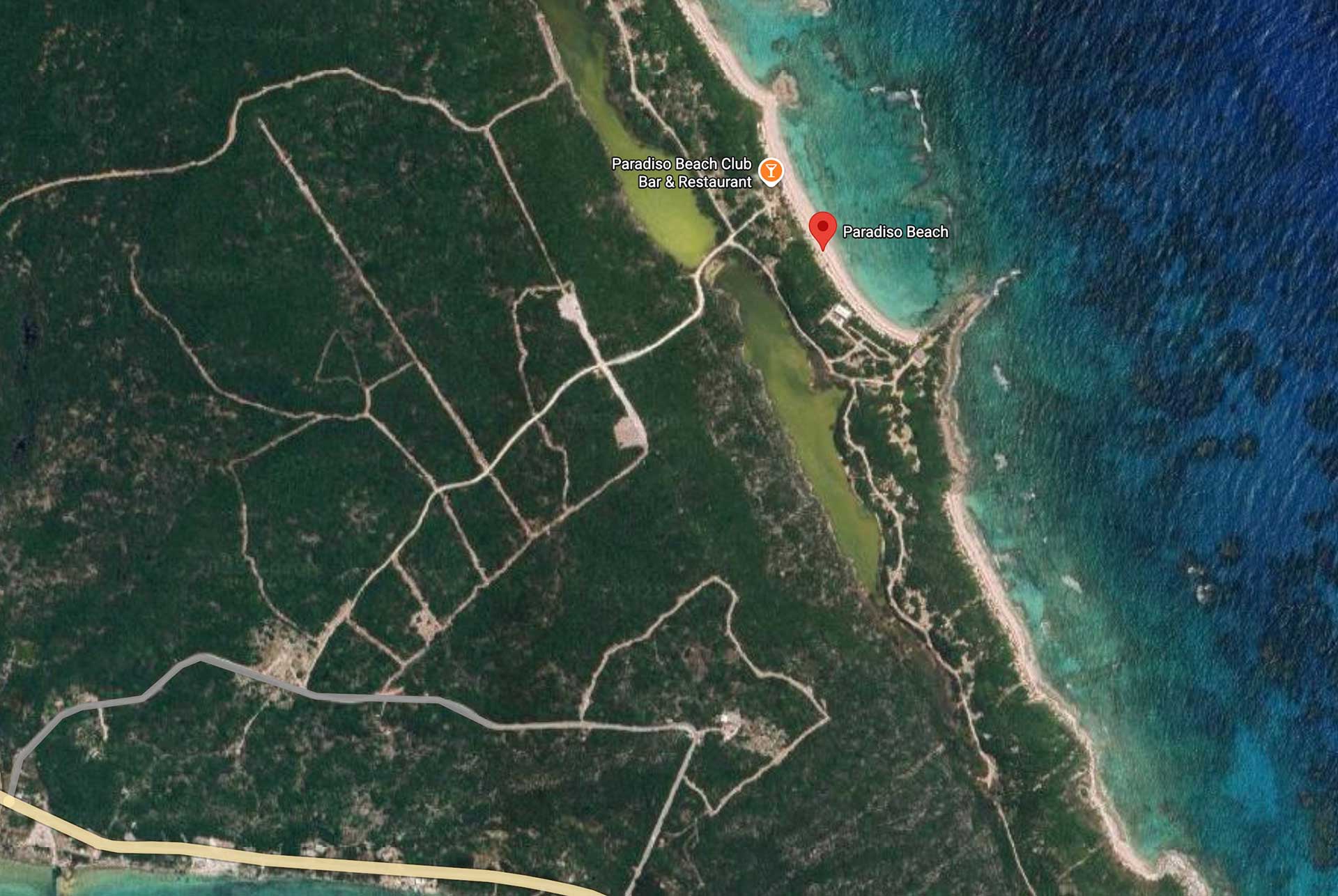 Paradiso Beach, Long Island, Bahamas Map