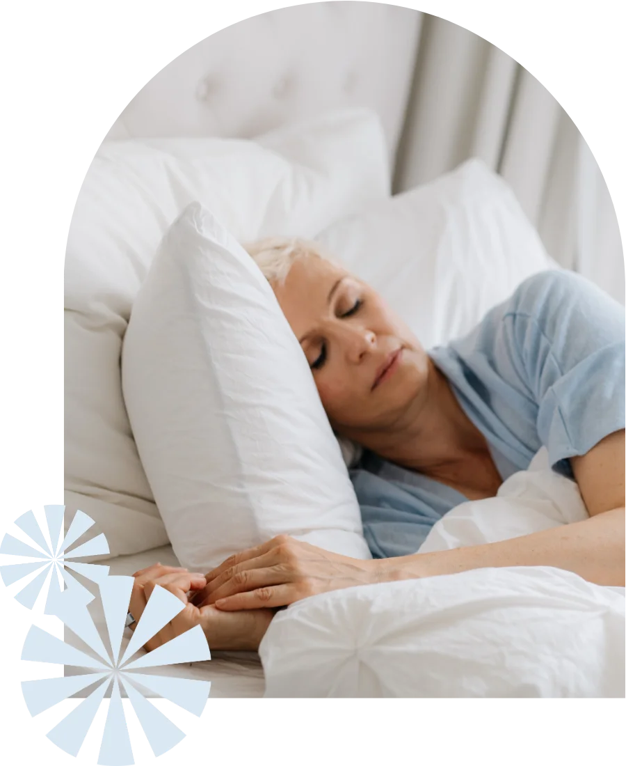 univaikeuksista kärsivä nainen yrittämässä nukkua