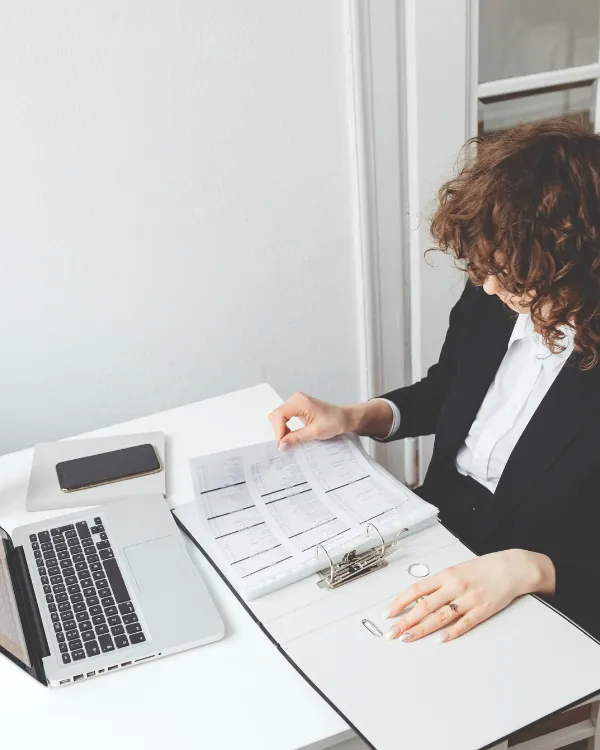 lawyer looking at case files