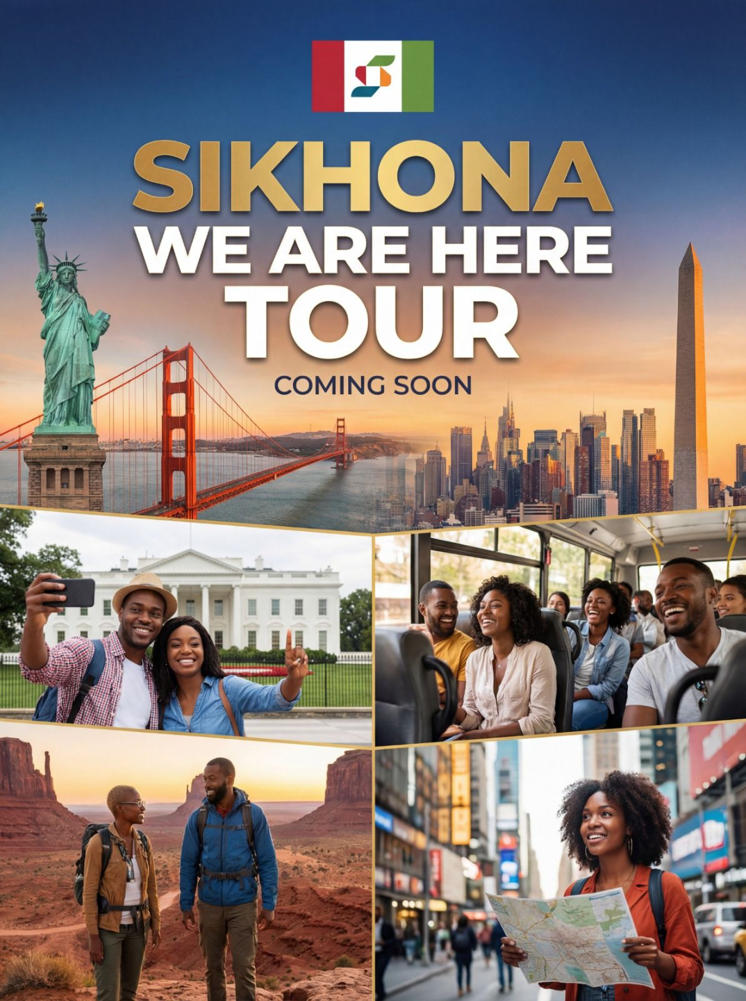 Travelers walking or moving with backpacks, representing the upcoming “We Are Here” Tour.