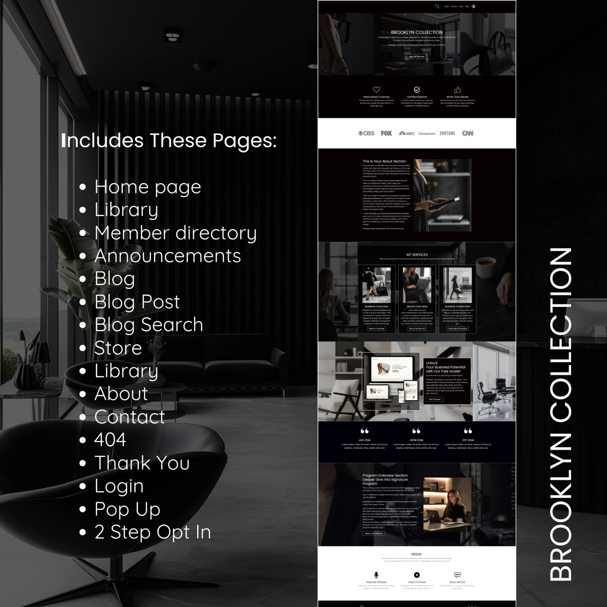 Screenshot of the Brooklyn Website Home Page