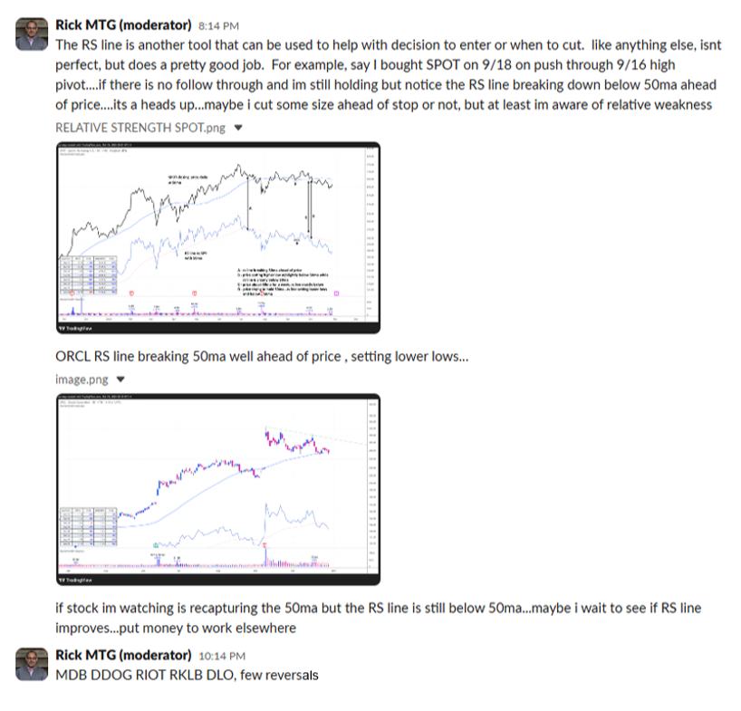 Swing Trader Chatroom Screenshot
