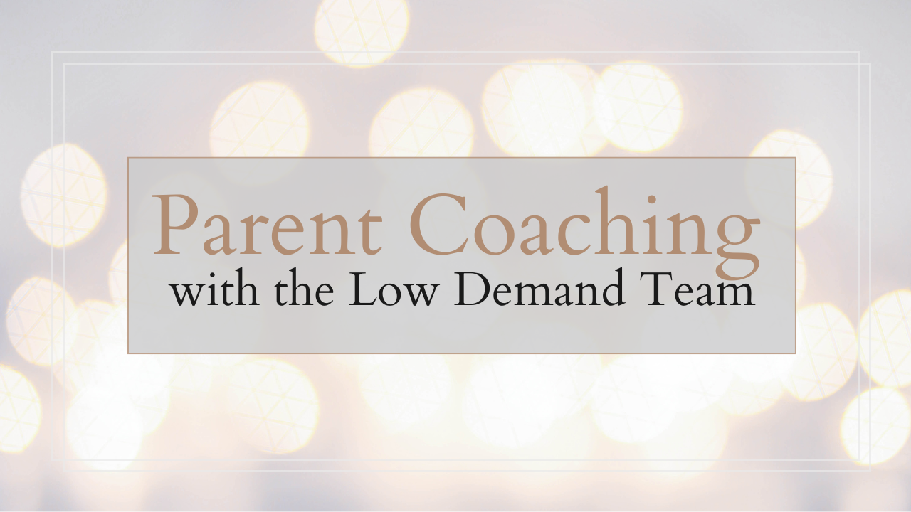 Parent Coaching with the Low Demand Team