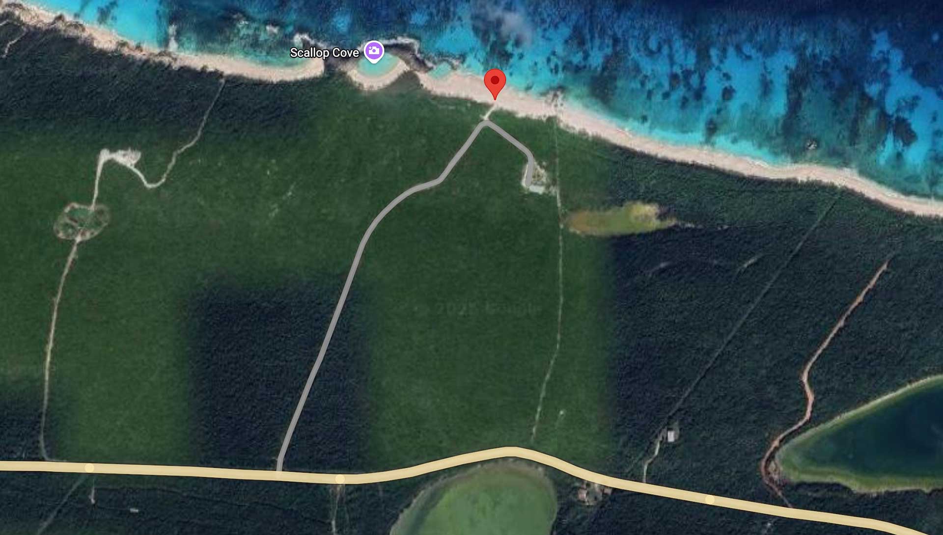 Bonacord Beach, Long Island, Bahamas Map