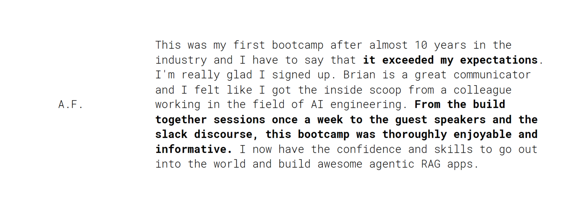 Chris Lopez testimonial