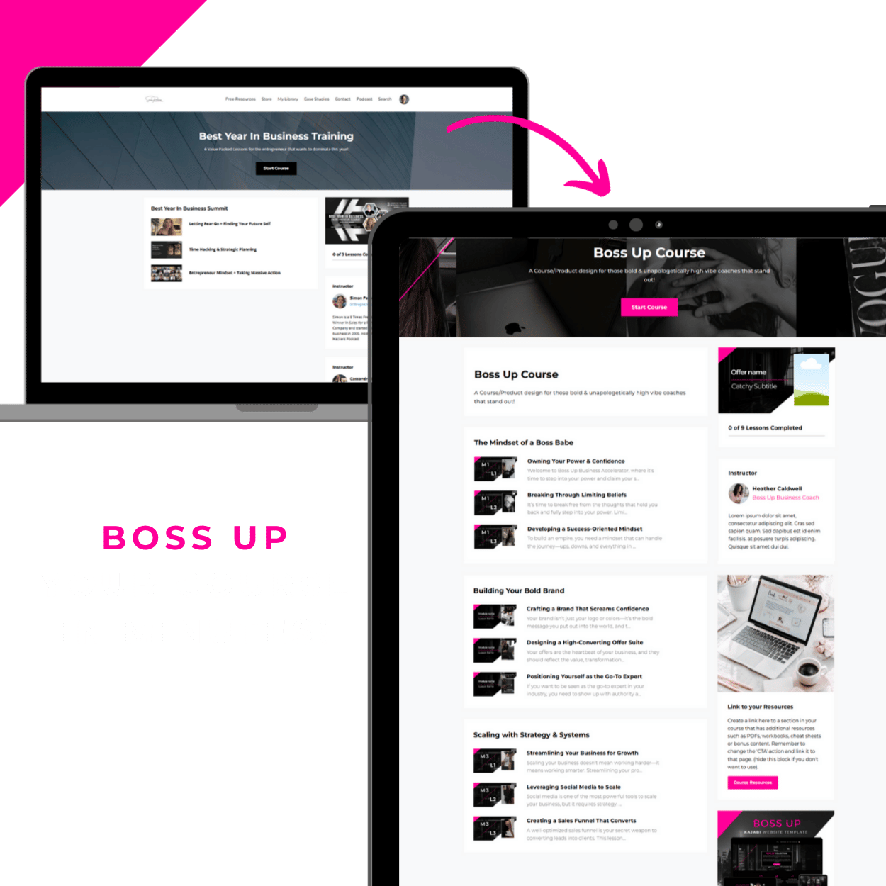 Standard Kajabi Course vs. Boss Up Kajabi Course Template