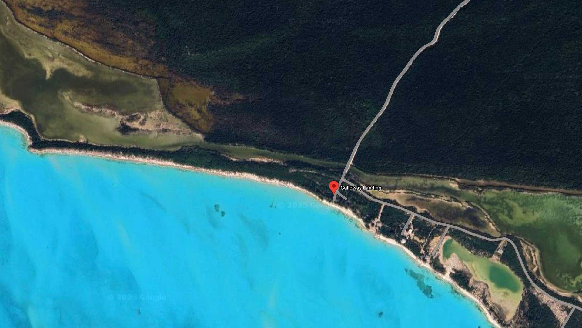 Galloway Landing, Long Island, Bahamas Map