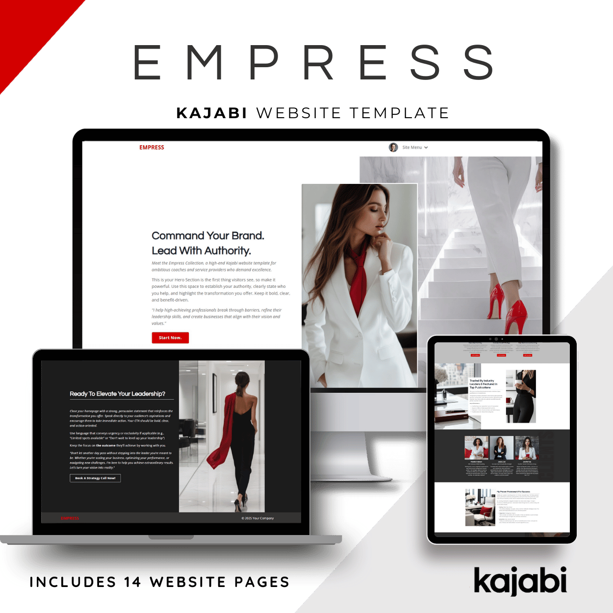 Empress Kajabi Website with 14 customizable pages