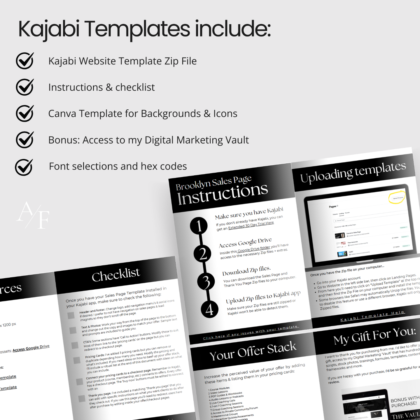 Flat lay of the Dominion Kajabi Website instruction booklet