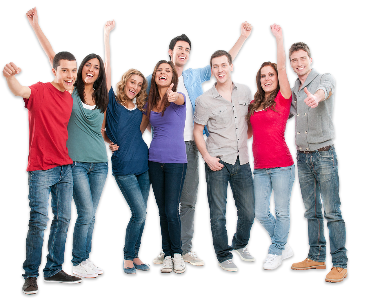 Group of happy actors