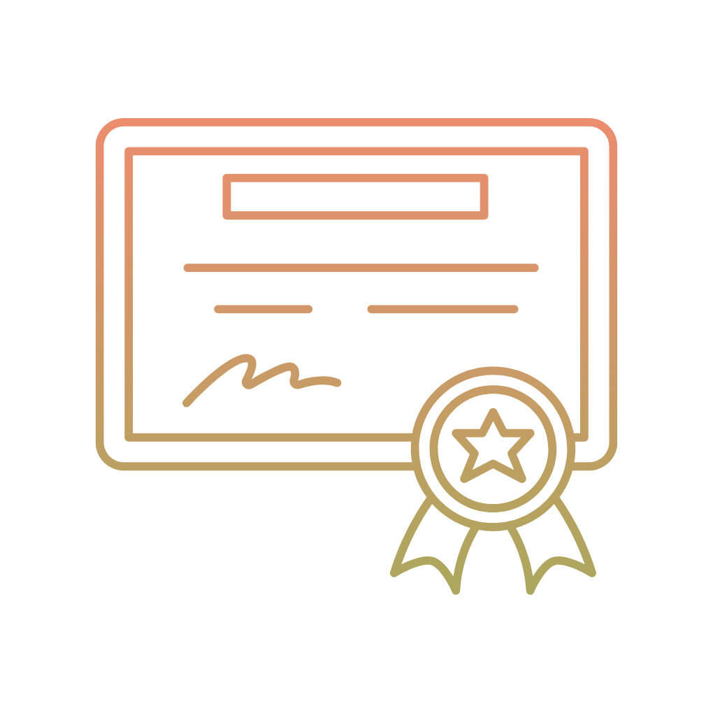 A wireframe icon of a computer and in front of it sheets of documents representing learning possibilities.