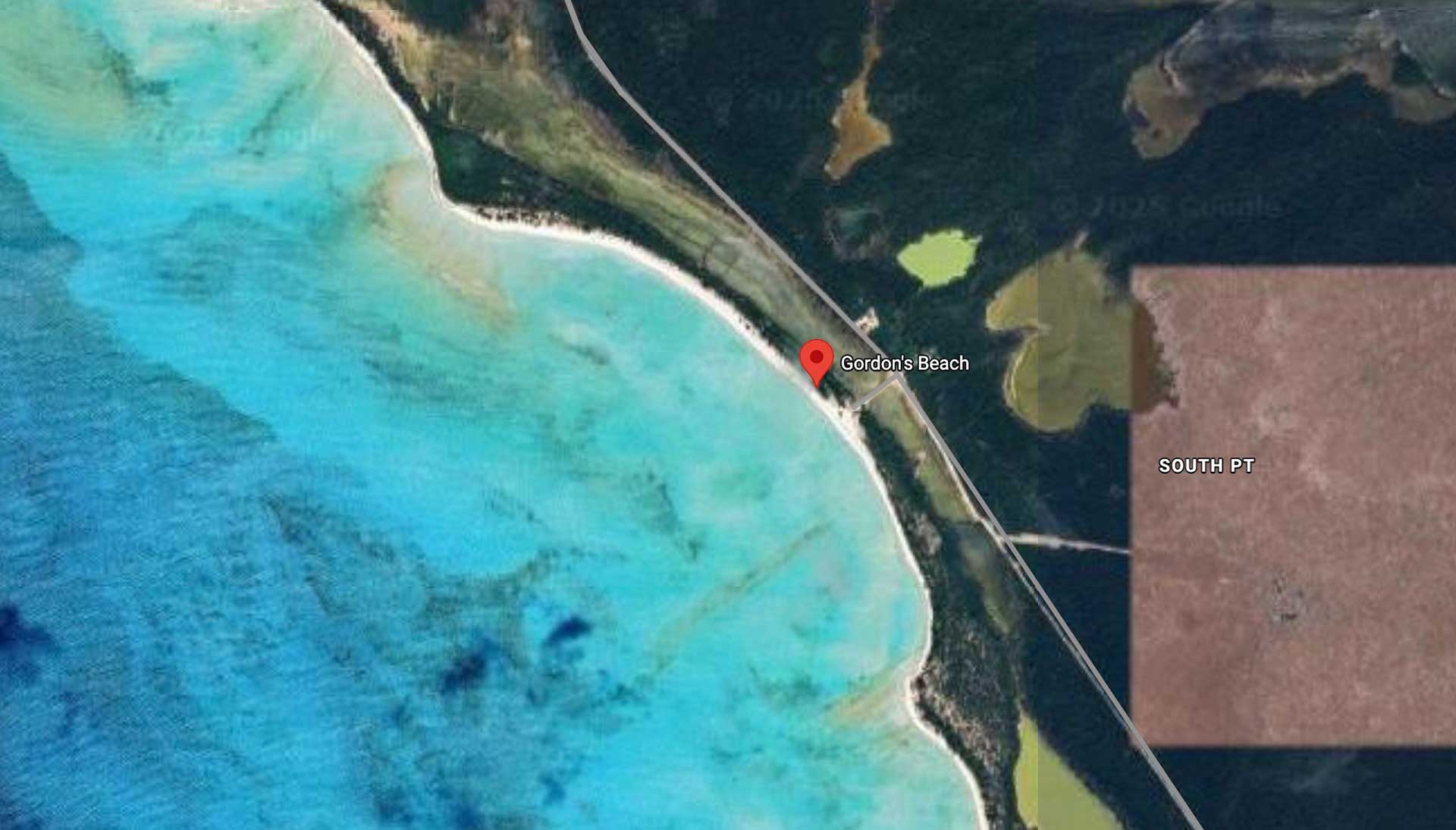 Gordon's Beach, Long Island, Bahamas Map