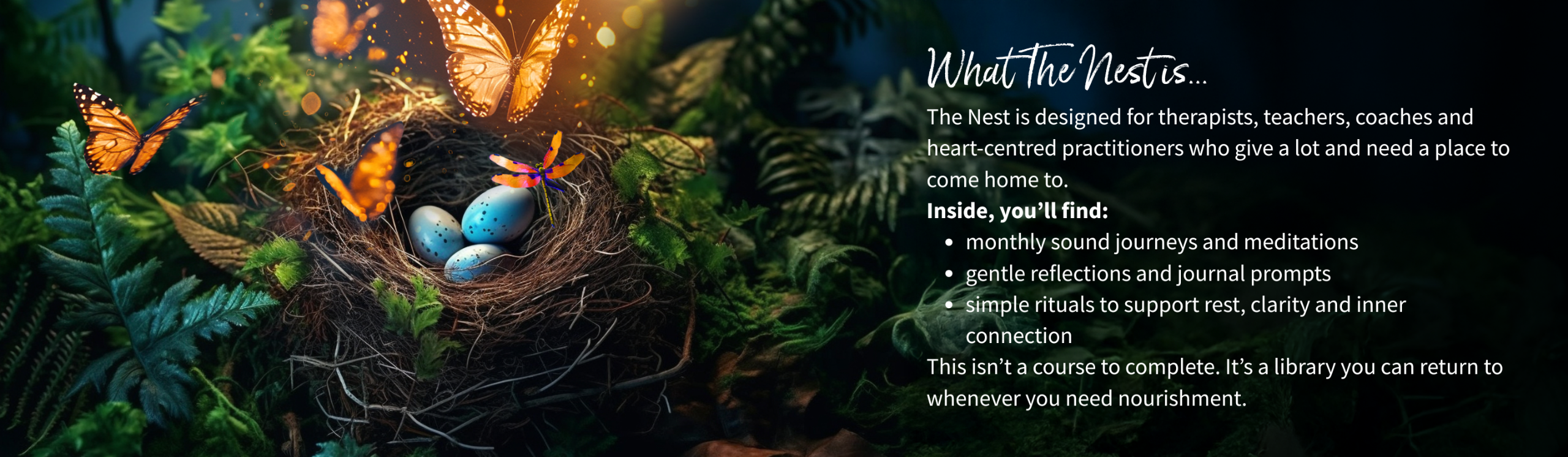 A quiet sanctuary for therapists, teachers and heart‑centred leaders who give so much to others.   Experience monthly sound journeys, reflections and soul prompts designed to calm your nervous system, fuel creativity and strengthen intuition.