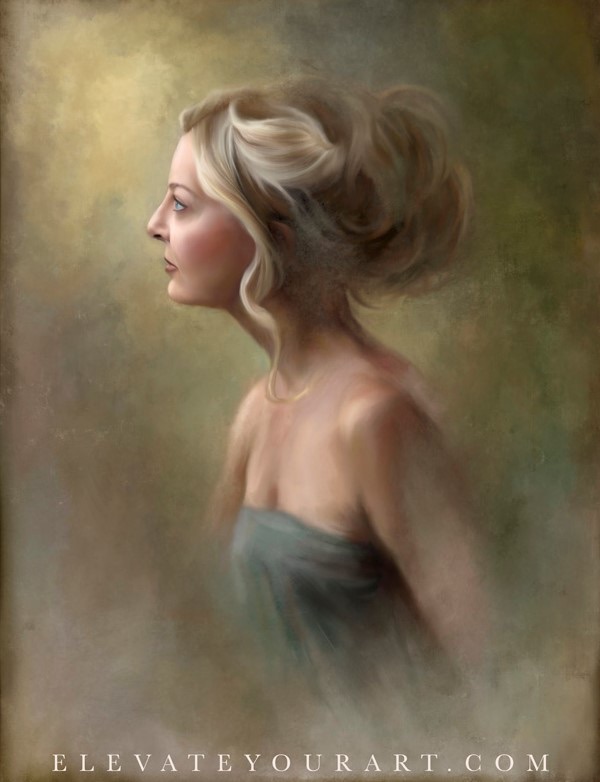 Woman looking into light