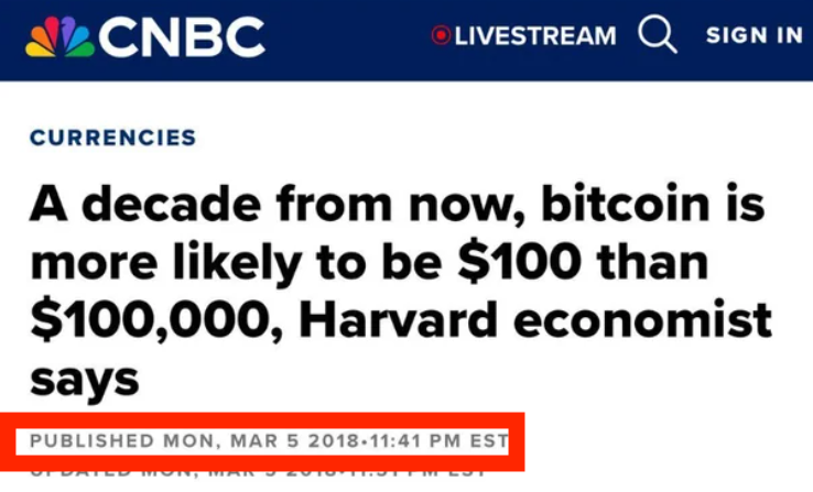 2018: Bitcoin eher 100 USD als 100.000 USD