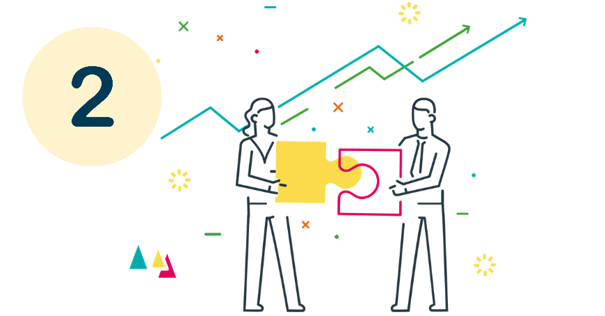 two team members working together for greater results