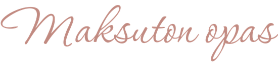 maksuton opas -teksti roosalla kaunokirjoituksella