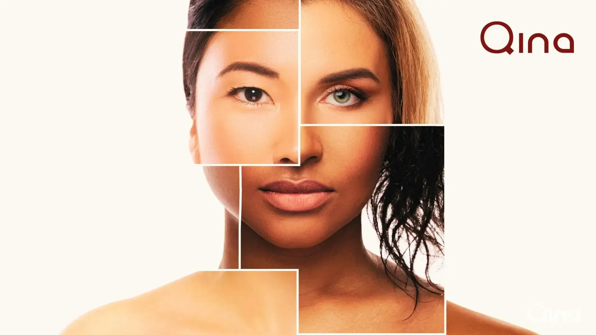 A collage of female faces