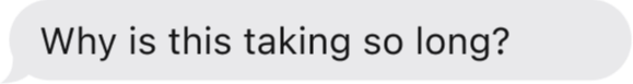 Text Bubble: Why is this taking so long?