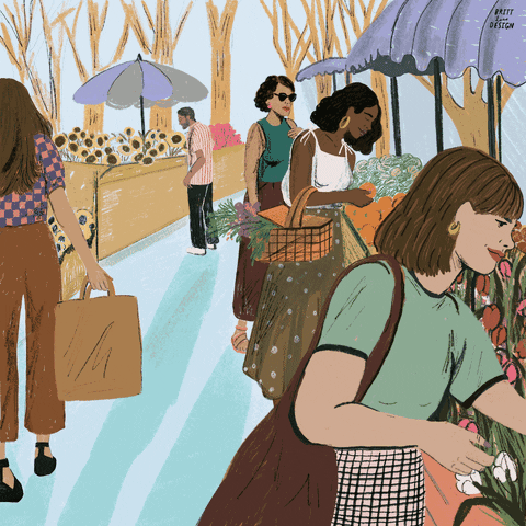 GIF of a Golden Retriever Dog Joyfully Getting Her Head Pet