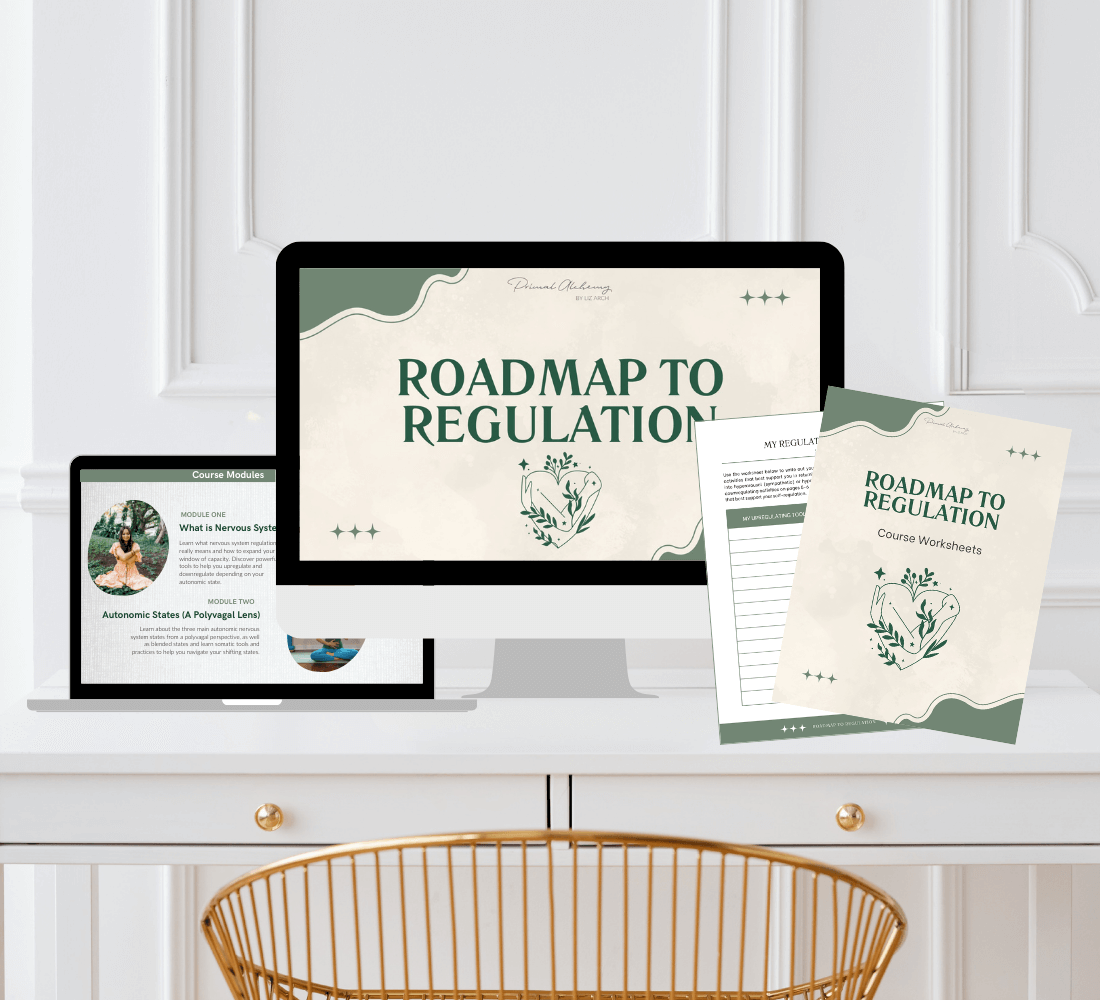 Desk with computer and Roadmap to Regulation Worksheets