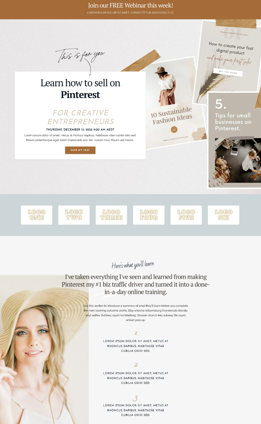 Kajabi Premium Template for a Webinar