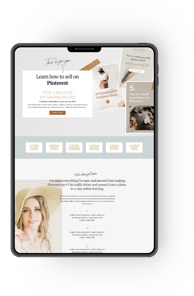 Kajabi Premium Template for a Webinar