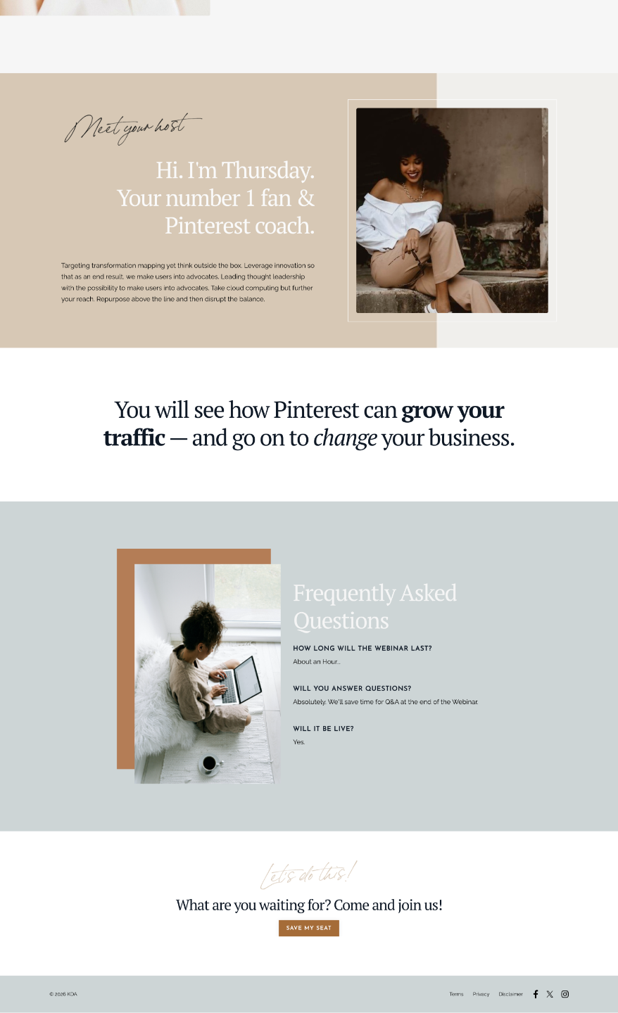 Kajabi Premium Template for a Webinar