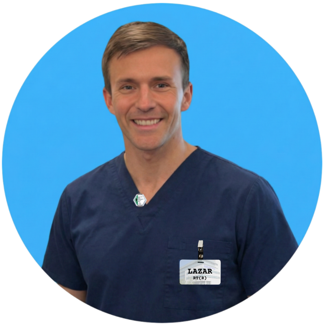 Headshot of Lazar Lazarovski RT(R), registered radiologic technologist and creator of ARRT registry review courses and ASRT-approved CE/CEU credits for X-ray students and radiologic technologists at RadTechRegistry.com