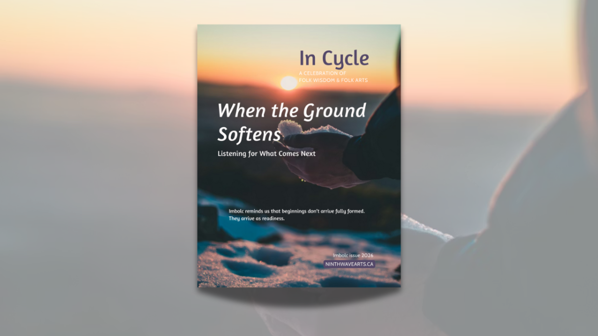 Cover of the In Cycle magazine Imbolc '26 issue titled When the Ground Softens