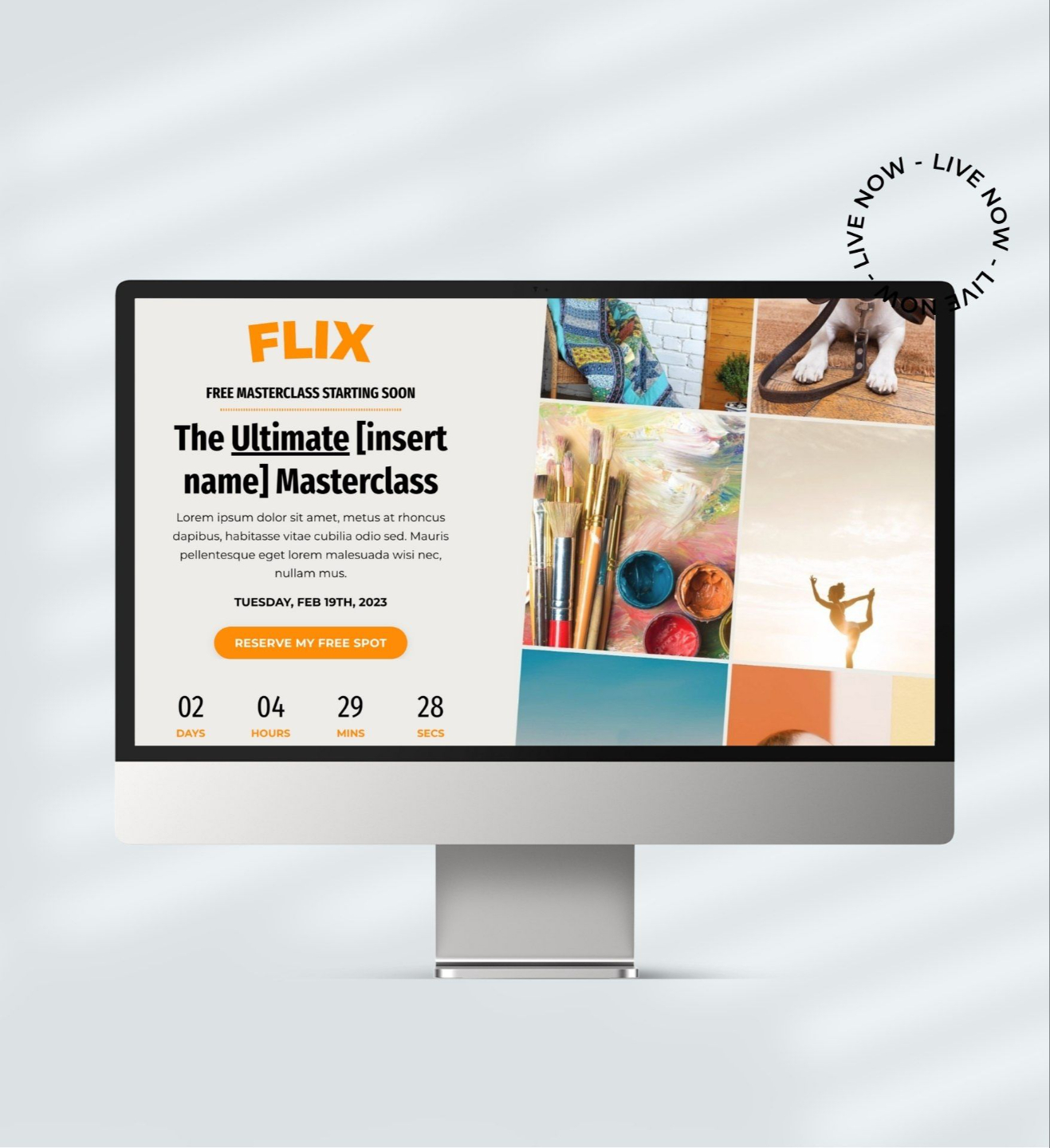 Kajabi Premium Template Mockup for a Webinar Page