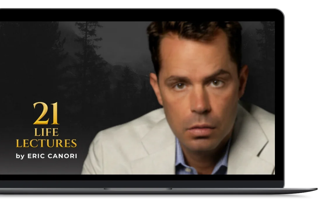21 Life Lectures video series by Eric Canori displayed on a laptop screen