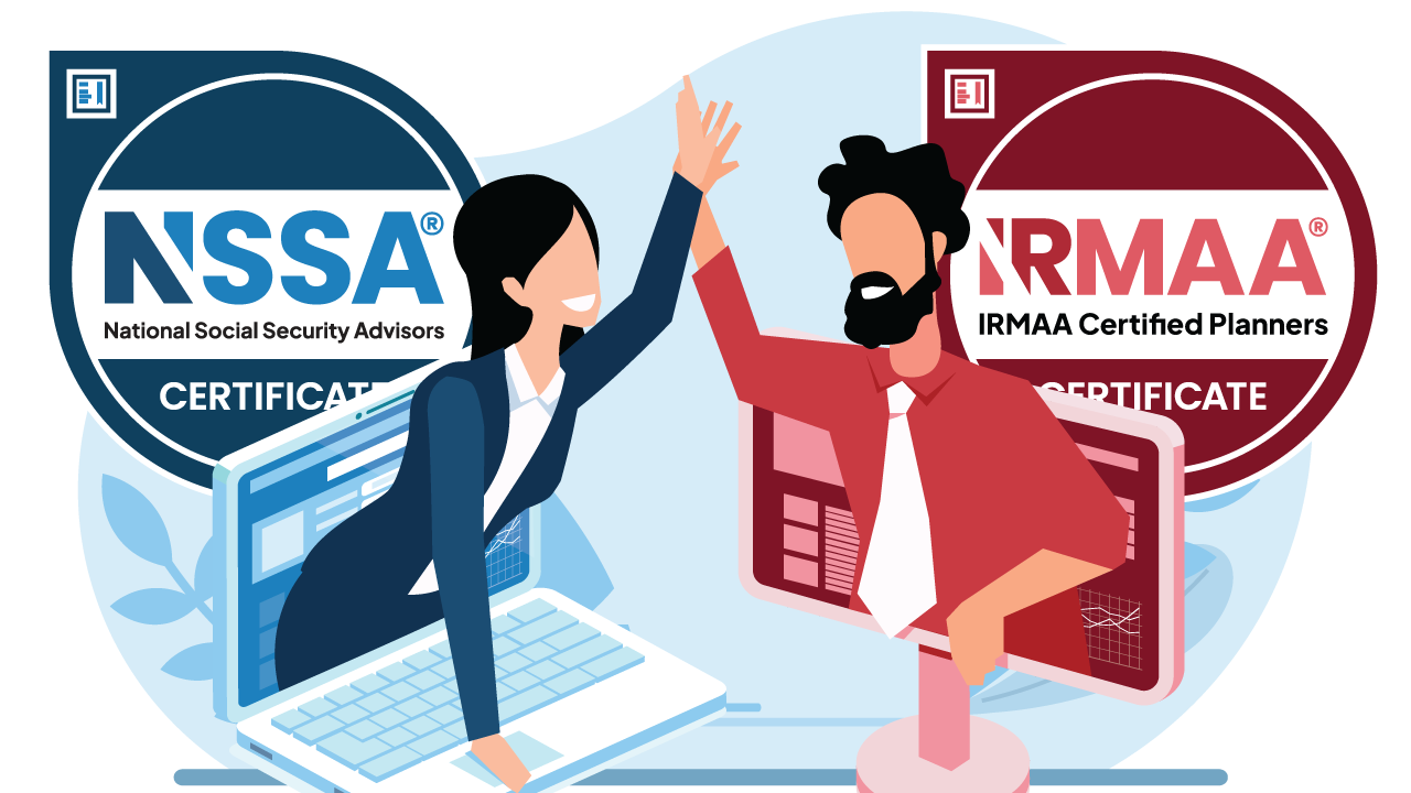 Two people sharing a high five from their computer screens.