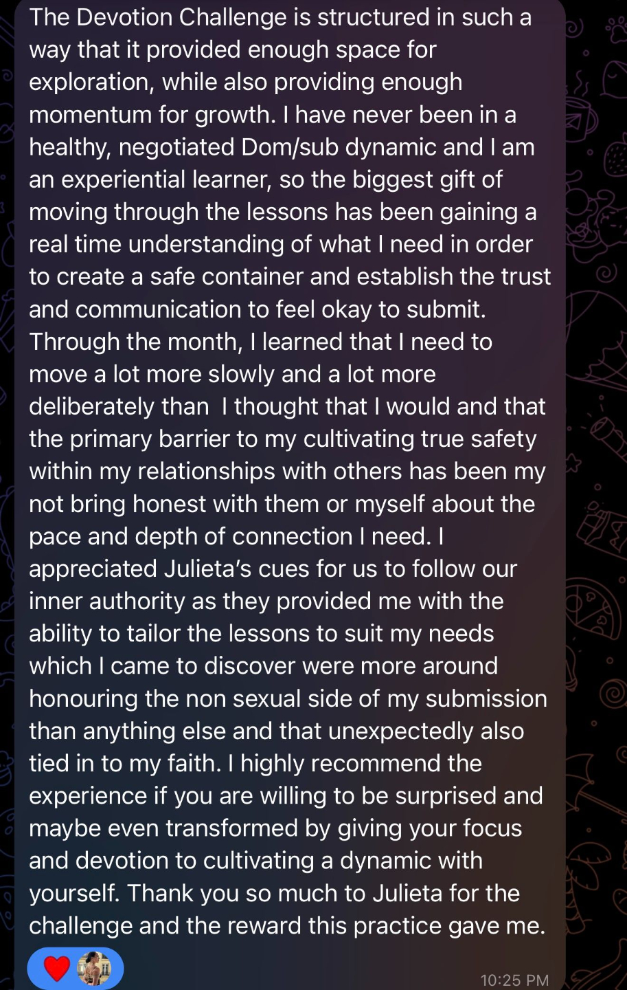 Review of Julieta Chiara's Devotion Challenge