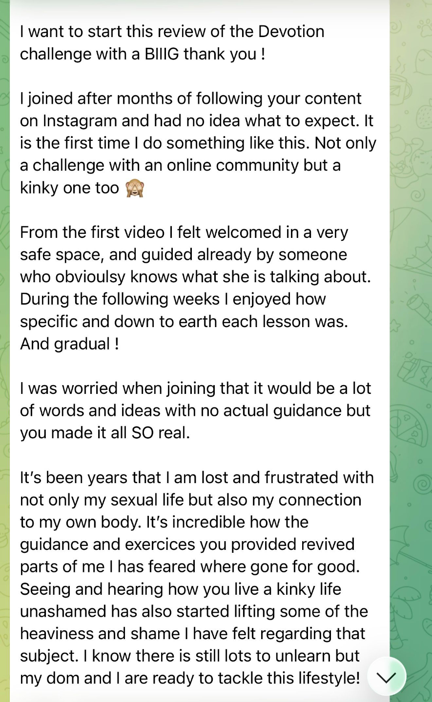 Review of Julieta Chiara's Devotion Challenge