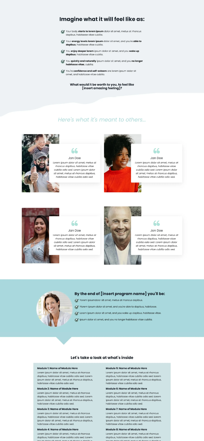 Kajabi Premium Template for a Sales Page - Health Industry