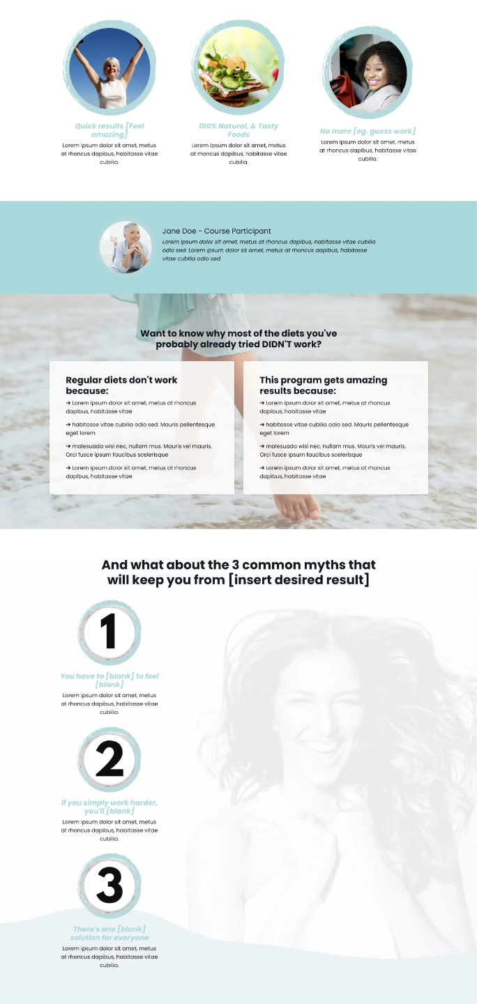 Kajabi Premium Template for a Sales Page - Health Industry