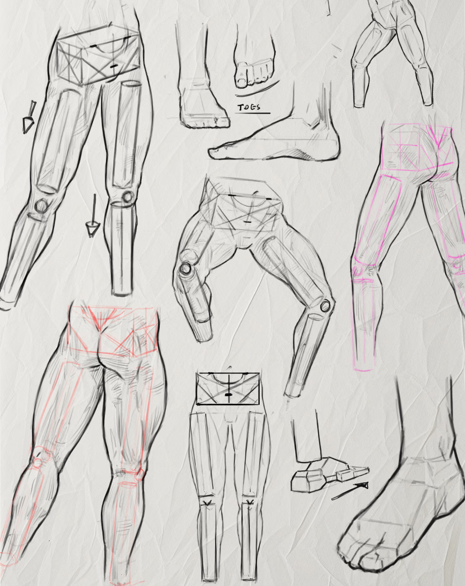 Legs and feet. Ground your figures.