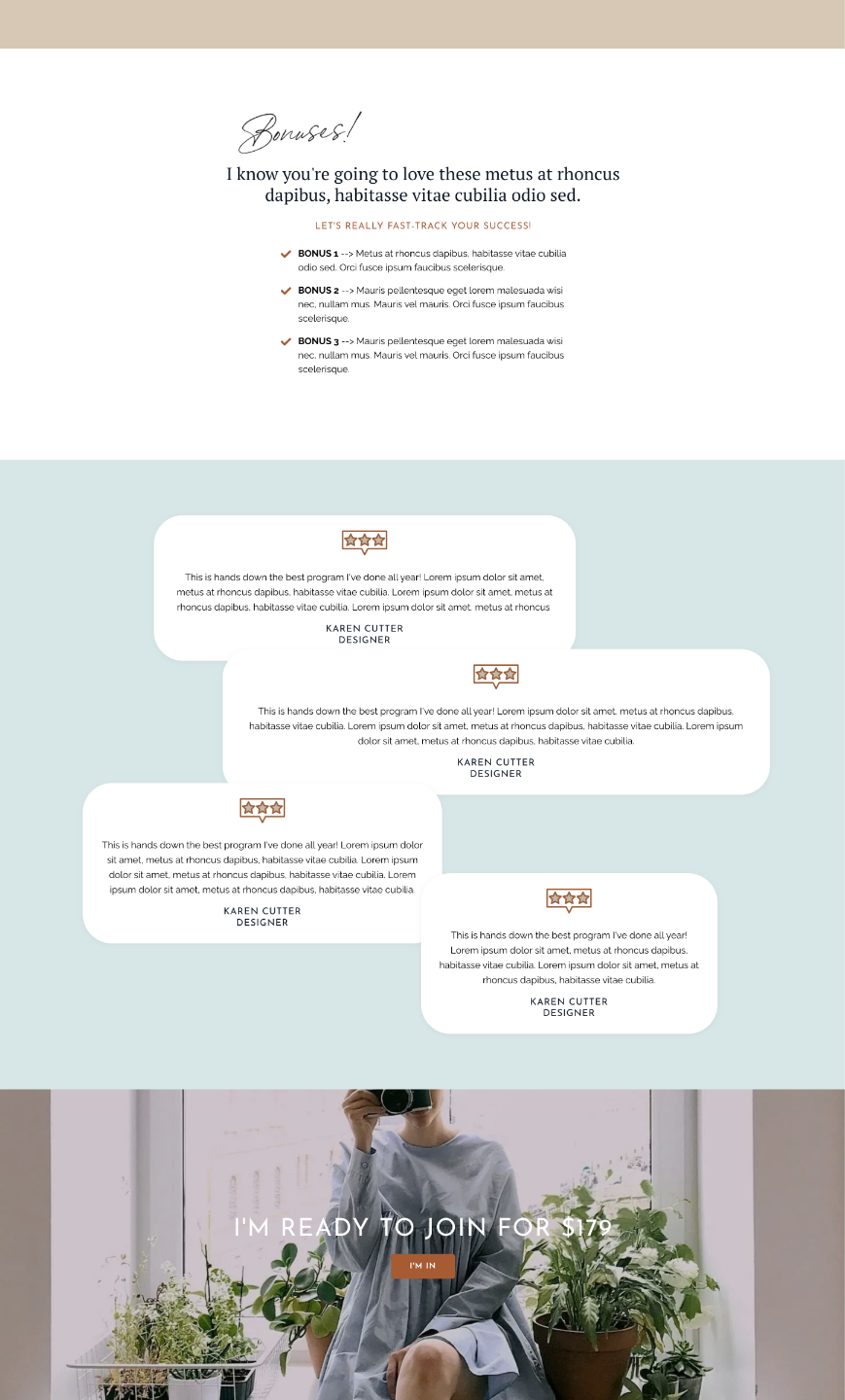 Kajabi Premium Template for a Sales Page - Just Jenny Style